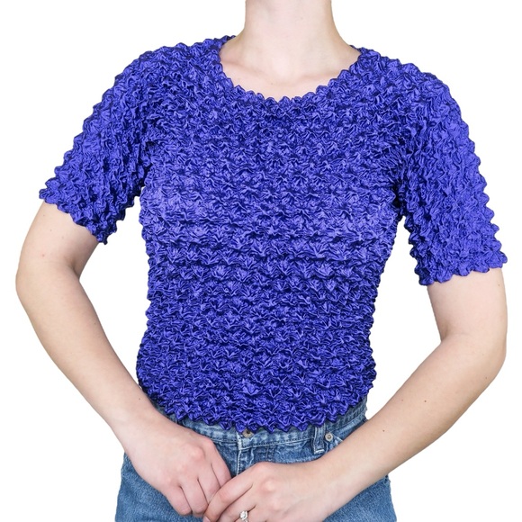 Vintage 90s Purple Bubble Popcorn Shirt - Picture 1 of 8